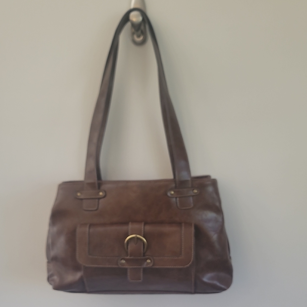 Elegant Brown PVC Tote Bag